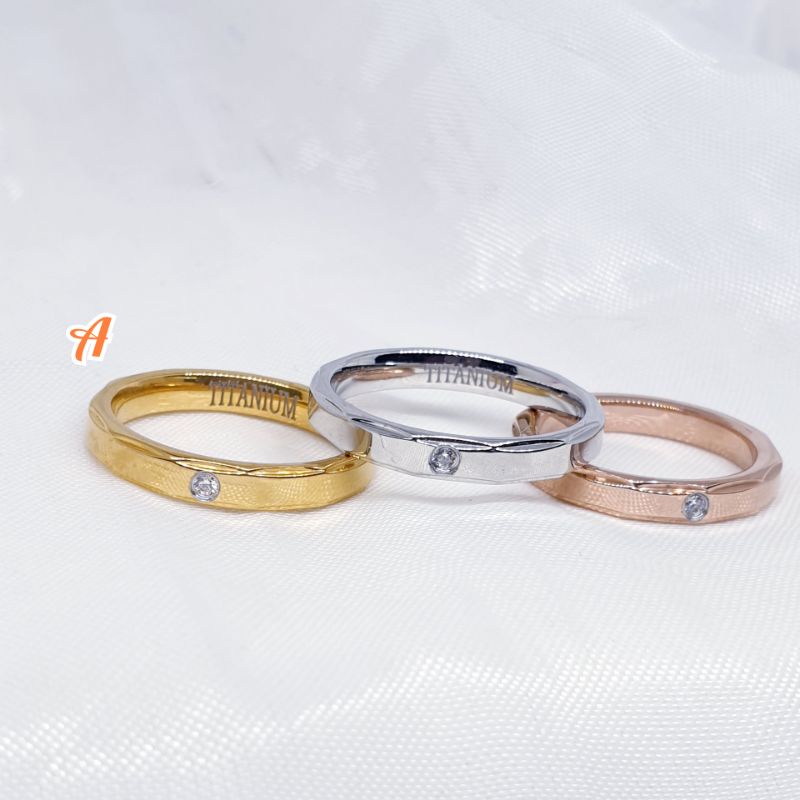 Cincin couple titanium asli anti karat tidak alergi ☆JJ-51☆