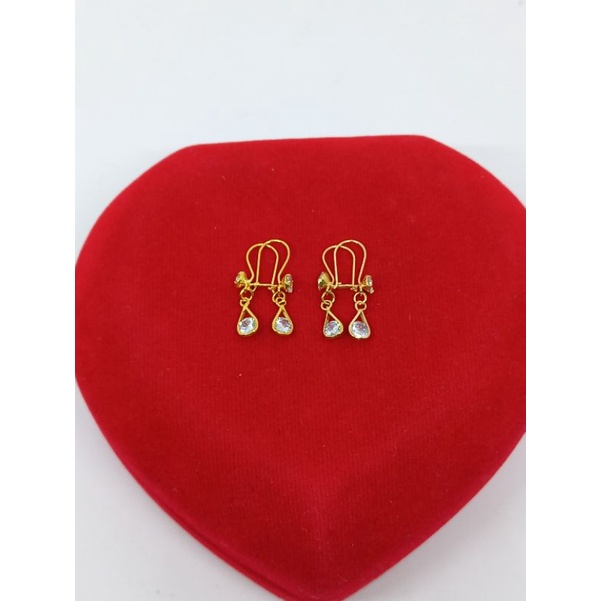 anting kait mp +m.tears mp 1/ anting perak asli silver 925 lapis emas/ anting fashion wanita