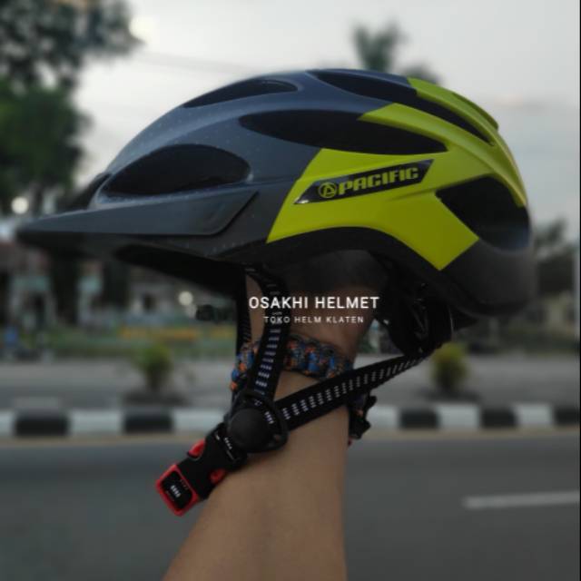 Helm Pacific SP J105 Black Yellow Doff Bicycle Sepeda MTB Road Bike Lipat Pasific Memang Beda