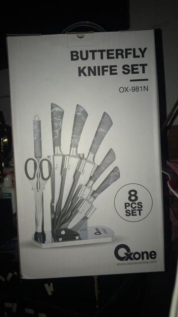 Oxone Ox-981n Butterfly Knife Set Pisau Stainless Dengan Gunting Premium Pemotong Tajam Ox 981n 981