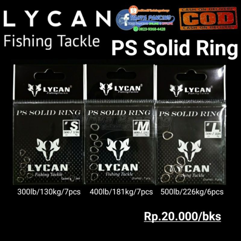 ( COD ) LYCAN Fishing Tackle Rolling PS Solid Ring