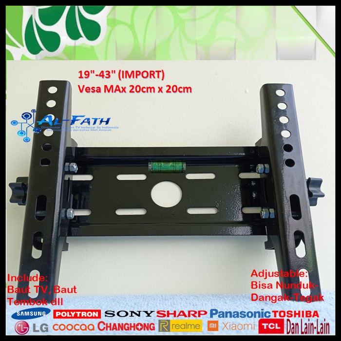 Bracket TV SONY 19 s/d 43 inch IMPORT QUALITY Garansi 100% cocok