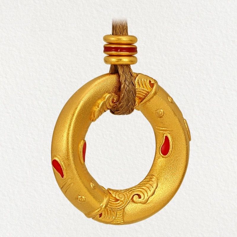 [Ready Stock]Fashion Gold Plated Pisces Ring Pendant Necklace