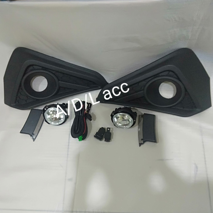 PAKET foglamp BUMPER LAMPU SOROT KABUT toyota all new Rush + RING COVER FOGLAMP TIPE TRD warna hitam