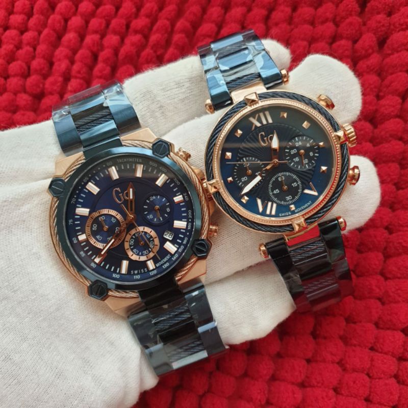Jam Tangan Couple Merk Guess Collection GC Originall Stainless Baterai Type Y24002