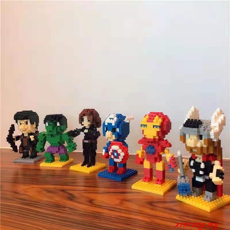 Lego Mainan Balok Bangunan Mini Model Super Hero Avengers Hawkeye Loki