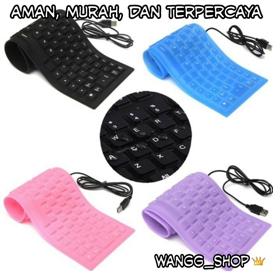 KEYBOARD LIPAT FLEXIBLE ANTI AIR / KEYBOARD BISA DIGULUNG / KEYBOARD FLEKSIBEL