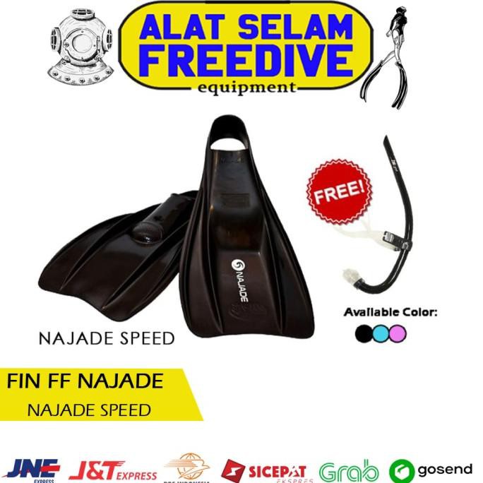 Najade Fins Swimming Speed Fin Competition Kaki Katak - Snorkel Depan