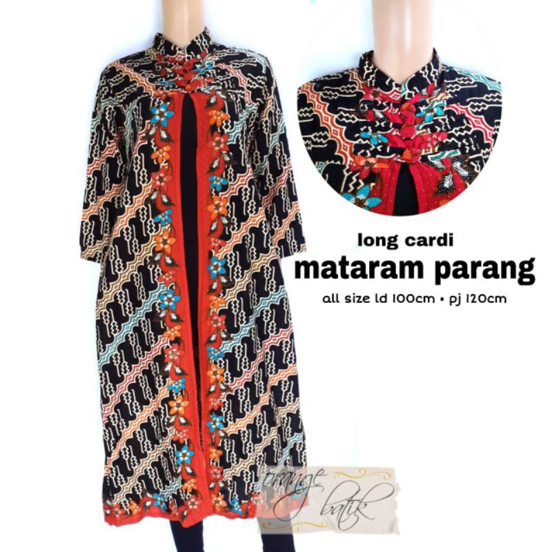 Long Cardi Batik Mataram Parang Merah