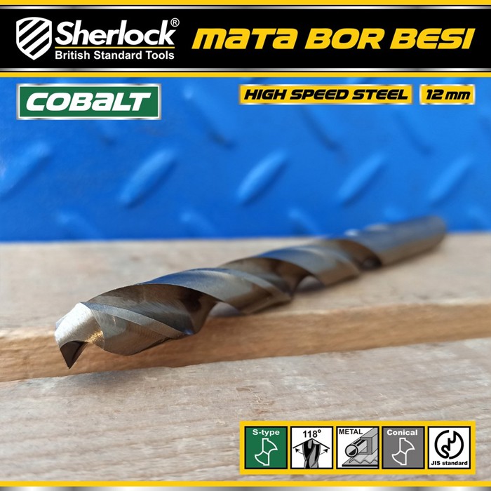 Mata Bor Besi 12 mm / Sherlock JIS Standard High Speed Steel Cobalt (1 Pcs)
