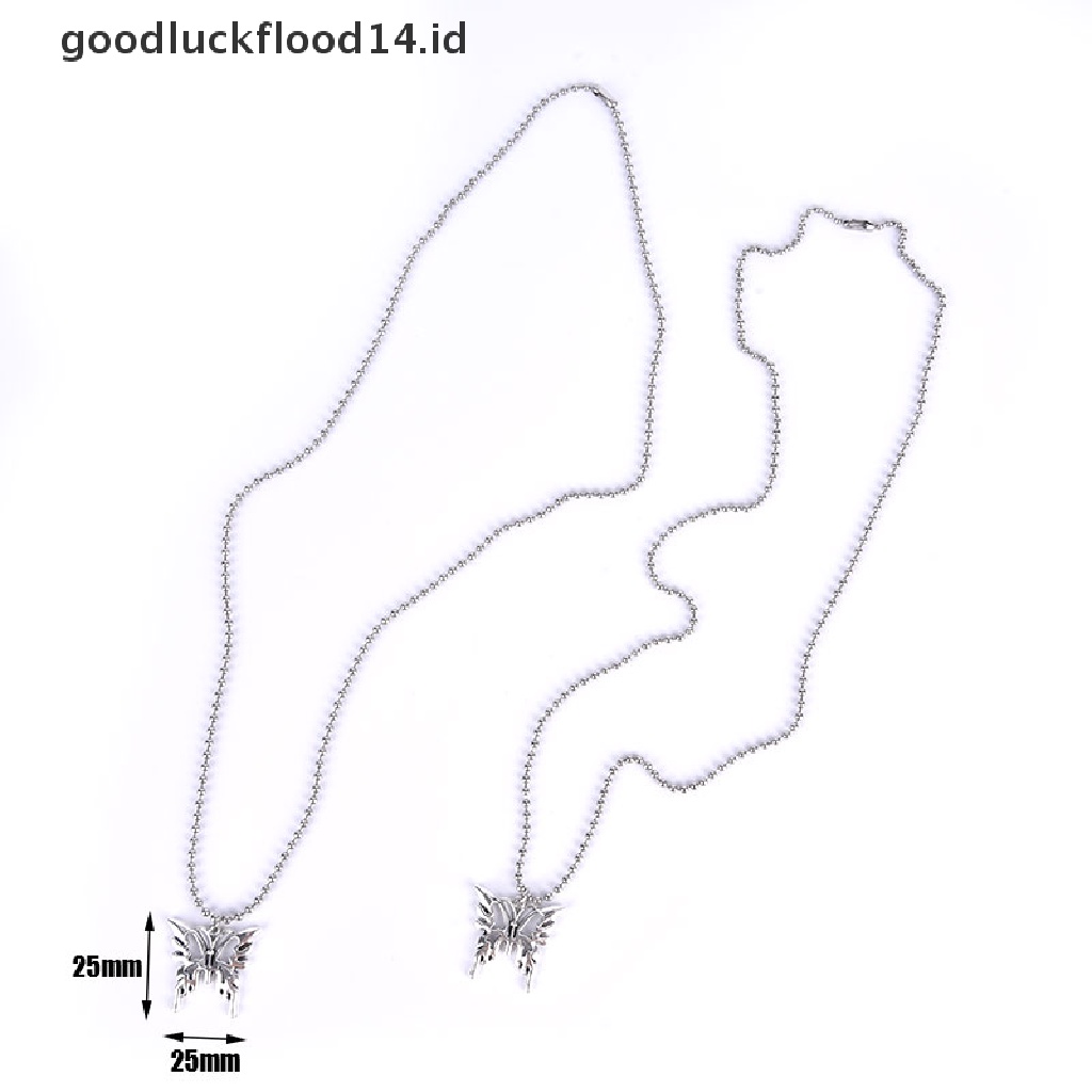 [OOID] Sexy Butterfly Pendant Necklace Stainless Steel Goth Fashion Jewelry Necklace ID