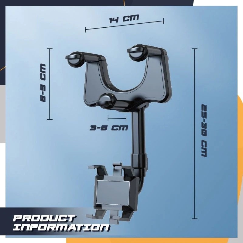 Holder Hp Mobil Dudukan Car Handphone Penjepit Hape di kaca tengah Penyangga henpon fleksibel putar aman nyaman anti ribet Stand Phone Holder Henpon NB59