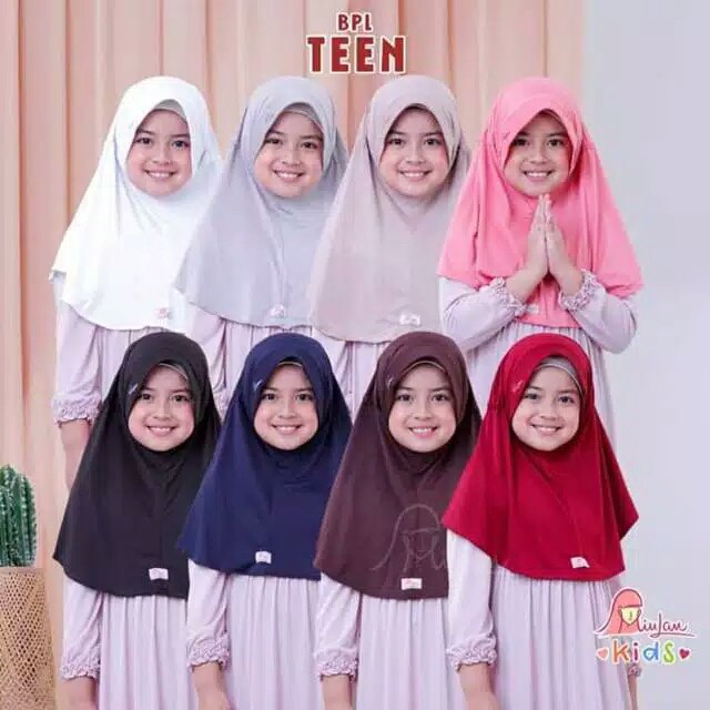 Kerudung Anak Sekolah SD Miulan Hijab BPL TEEN Serut Polos Bahan Jersey Zoya Galeriarrafihijab