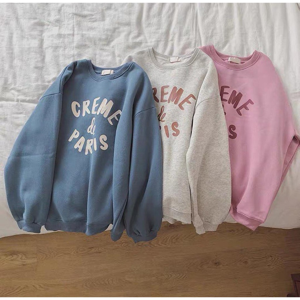 SWEATER/HOODIE/OUTERWEAR CREME DE PARIS BAHAN TEBAL TERMURAH