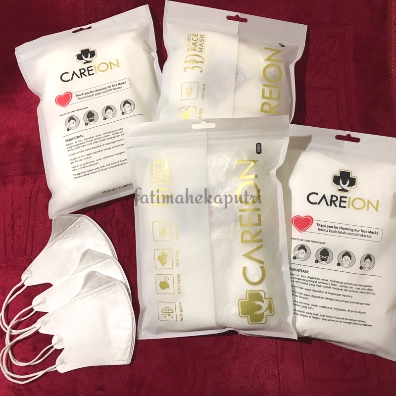 Masker duckbill careion stark putih /hitam isi 50 pcs