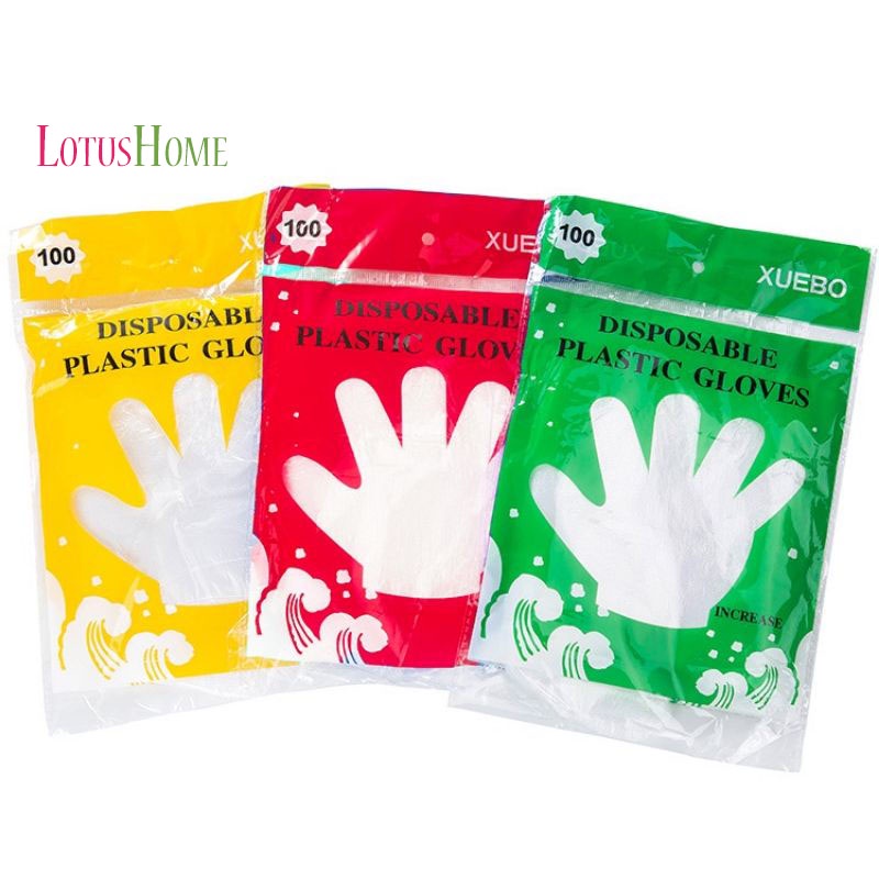 SARUNG TANGAN PLASTIK -/+ 100pcs / PLASTIK DISPOSABLE PLASTIC GLOVES / PELINDUNG TANGAN PLASTIK