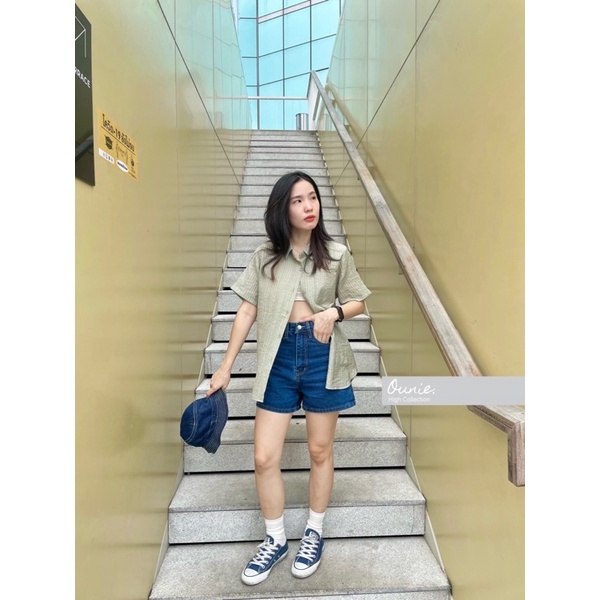 KEMEJA OUNIE MODEL KANTONG SATU/KEMEJA BANGKOK TERBARU (BJON41)