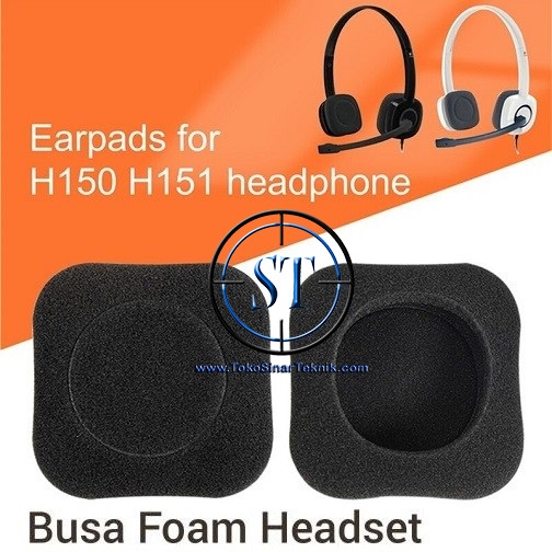 Sepasang Bantalan Elastis Cover Busa Foam Headphone Earpad Erbud Logitech Soft Sponge kotak Square 48mm Tebal dan Lembut