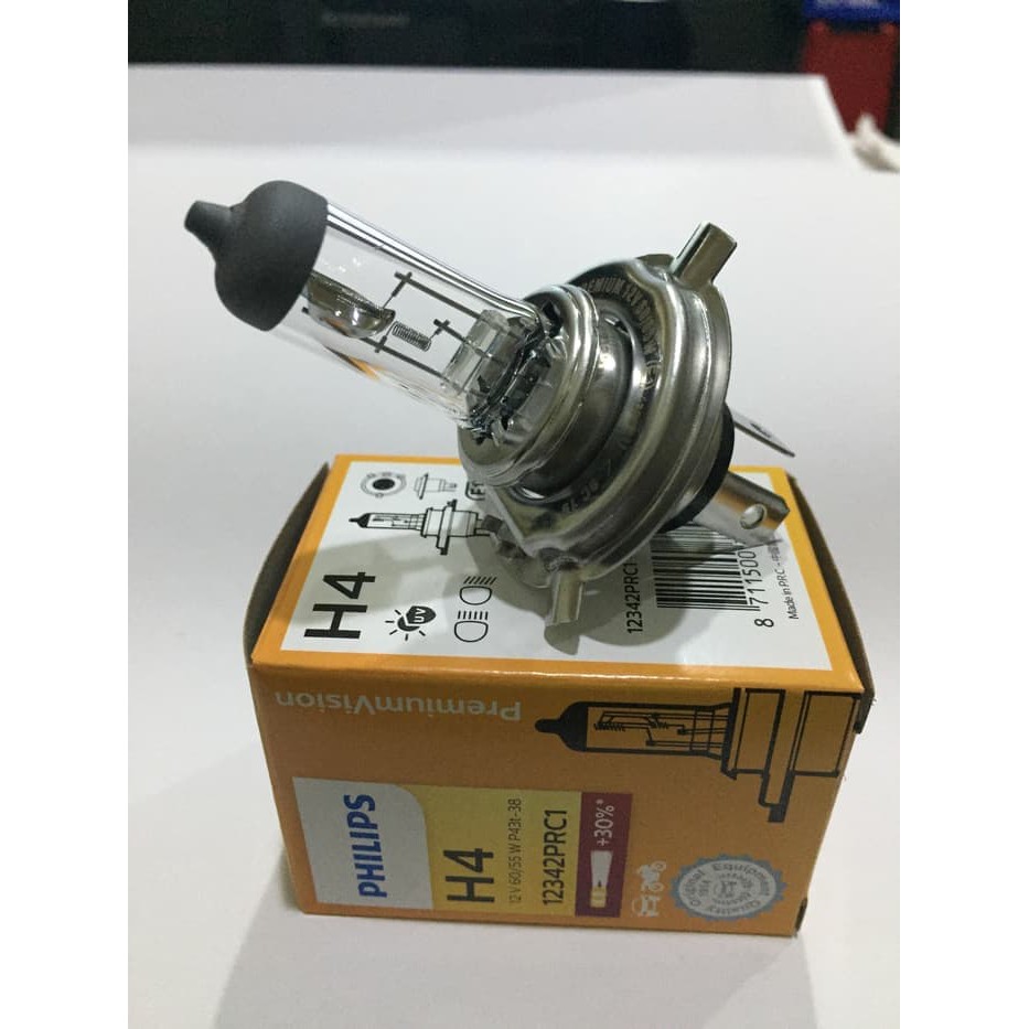 Philips lampu Halogen Mobil H4  12V 100/90W Rally Vision, Bohlam, Lampu Depan Mobil