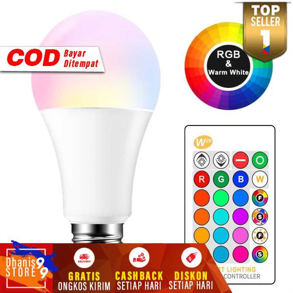 Lampu Bohlam RGB dengan Remote Control E27 Lamp Bolam