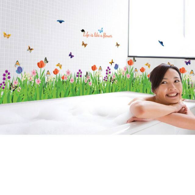 RELIZA WALLSTICKER / STIKER DINDING COLORFUL GRASS RUMPUT HIJAU WALL STICKER SK9057