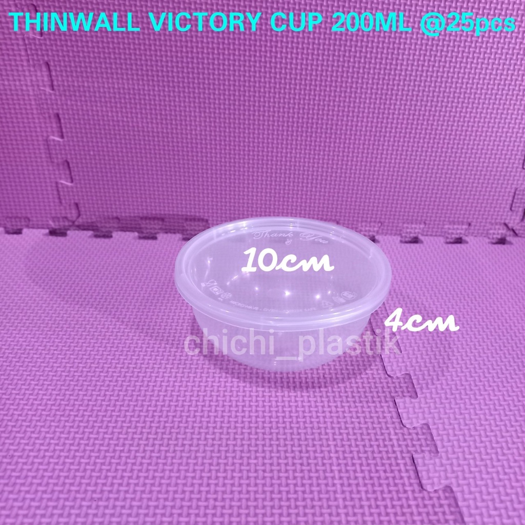 Thinwall food container 200ml / Cup salad 200ml / Cup pudding 200ml/ Mangkok plastik /Mangkok Bening