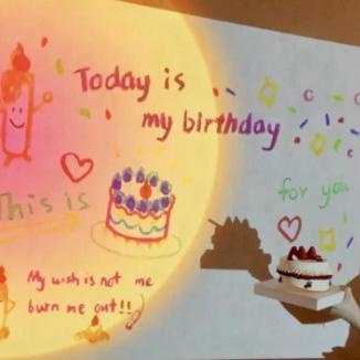 ➣ Happy Birthday Projector Party Lamp Cute Birthday Gift Idea HBD Photo Prop Decoration [] ➩