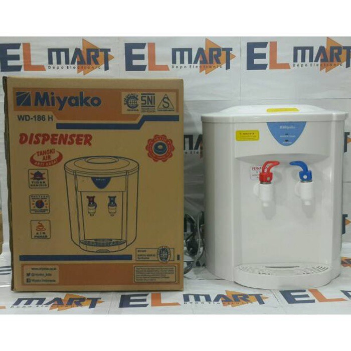 Miyako Dispenser Galon Air Minum 2 kran WD 186H  Isi Ulang WD 186 H / WD186H