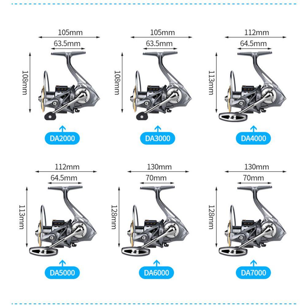 Top Spinning Fishing Reel 2000-6000 Alat Pancing Camping All Metal Logam Roda