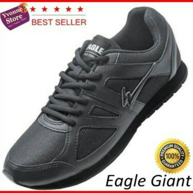 SEPATU hitam Polos Eagle Giant,Bisa untuk Anak Sekolah Pria/Wanita..SIZE 44,45,47