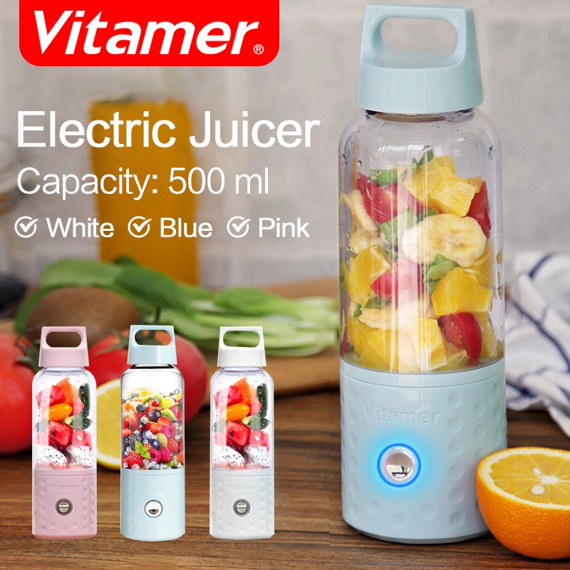 JUICER VITAMER 500ml / 350ml / ABENI 400ml BLENDER PORTABLE PREMIUM 500ML Blender Juice mini USB 4 mata FREE DUS+BUBLE PACKING