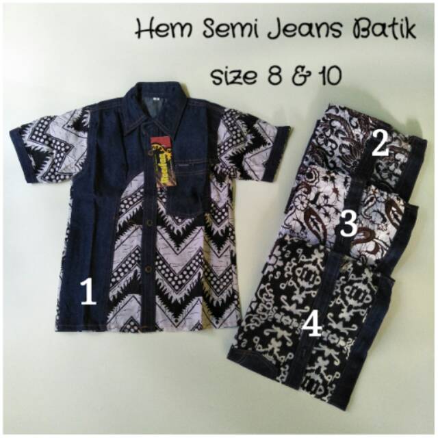 Hem Anak Cowok / Kemeja Batik  Anak Jean usia 3&4th