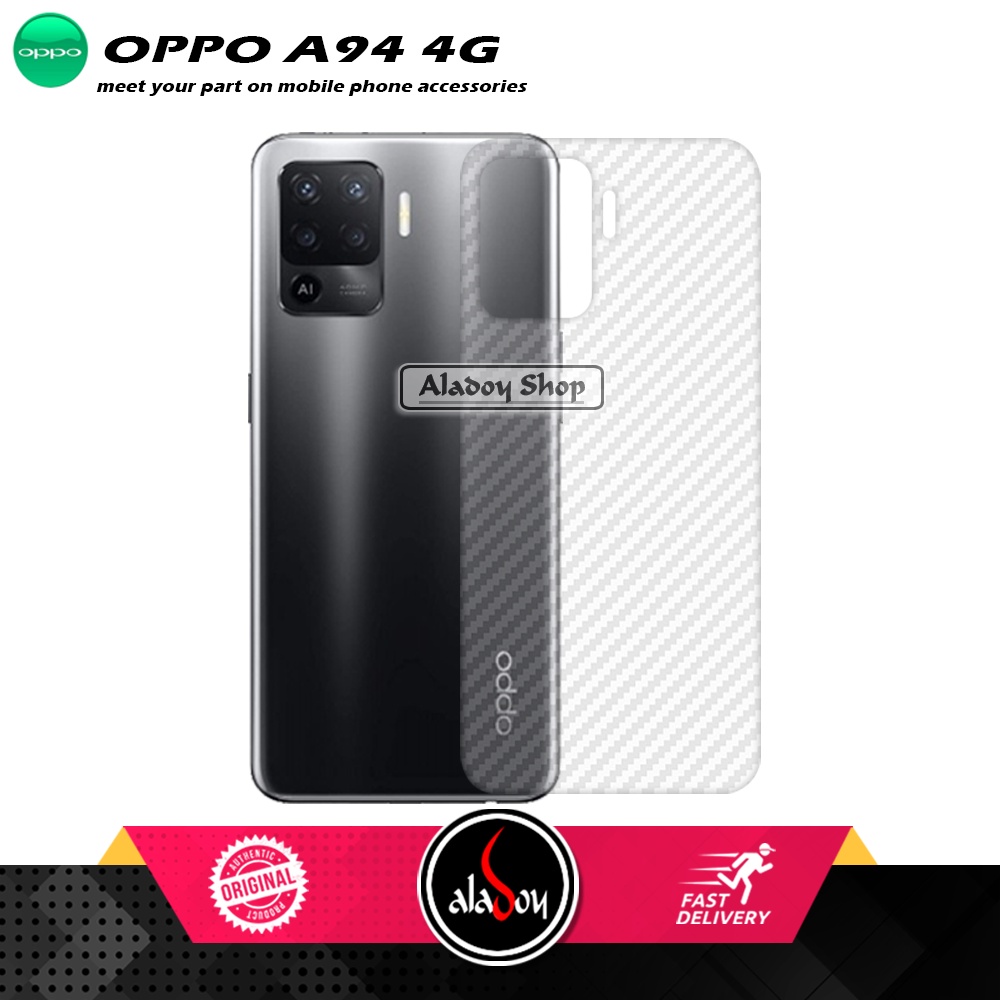 PAKET 2 IN 1 Tempered Glass Layar Oppo A94 4G + Skin Carbon Film 3D