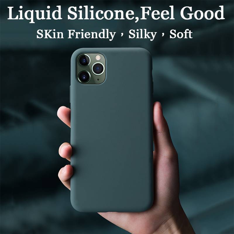 For iPhone 11 11Pro 11Pro max Case Luxury Original Liquid Silicone Soft Cover For iPhone 12 12Pro 12Pro Max 12 Mini Shockproof Phone Case