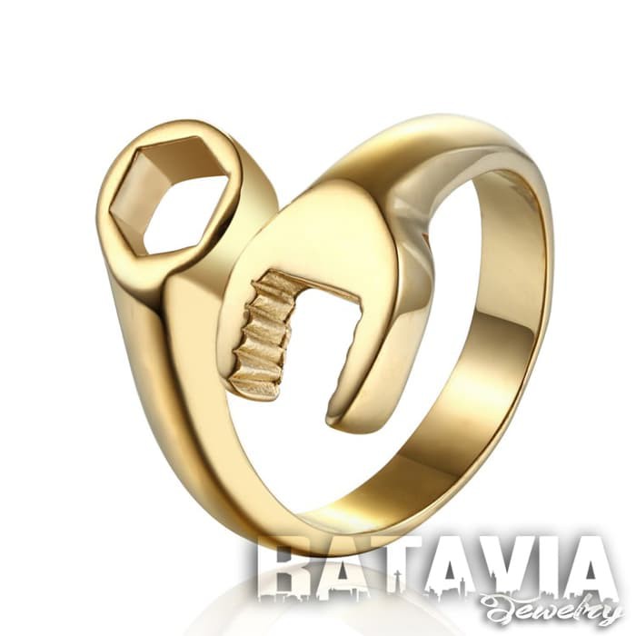 ORIGINAL Cincin Pria Cincin Emas Titanium Ring Gold Mechanichal Ring Weding 887