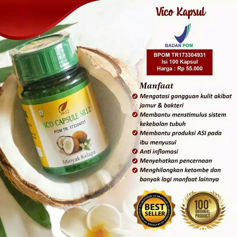 VICO KAPSUL SR12/ASI BOOSTER/PENAMBAH ASI/PENGGEMUK/VICO KAPSUL SR12/VCO KAPSUL & CAIR 100% ORIGINAL