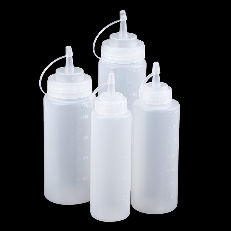 3pcs Botol Dispenser Saus Salad Dengan Tutup Model Remas