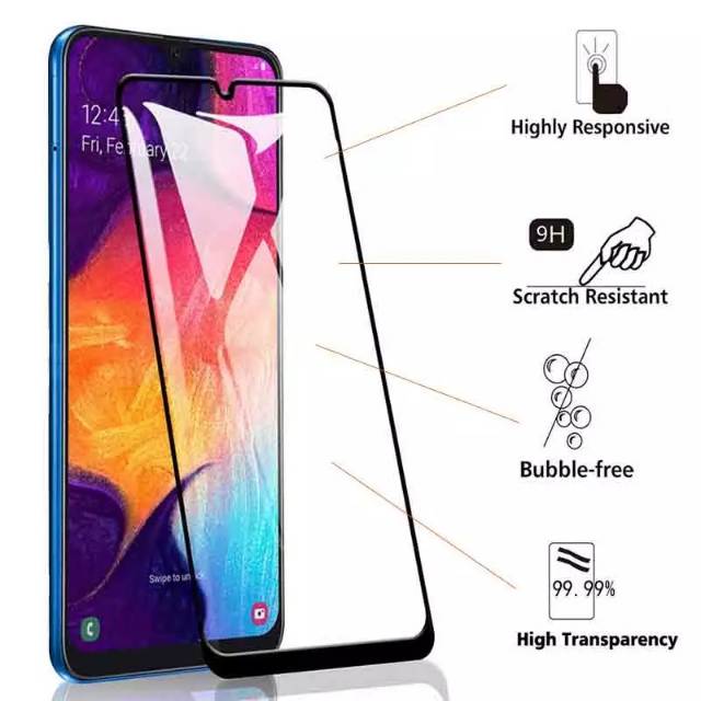 PROMO Tempered Glass SAMSUNG Galaxy A51 TG Layar FULL COVER Black Premium Glass Anti Gores Kaca