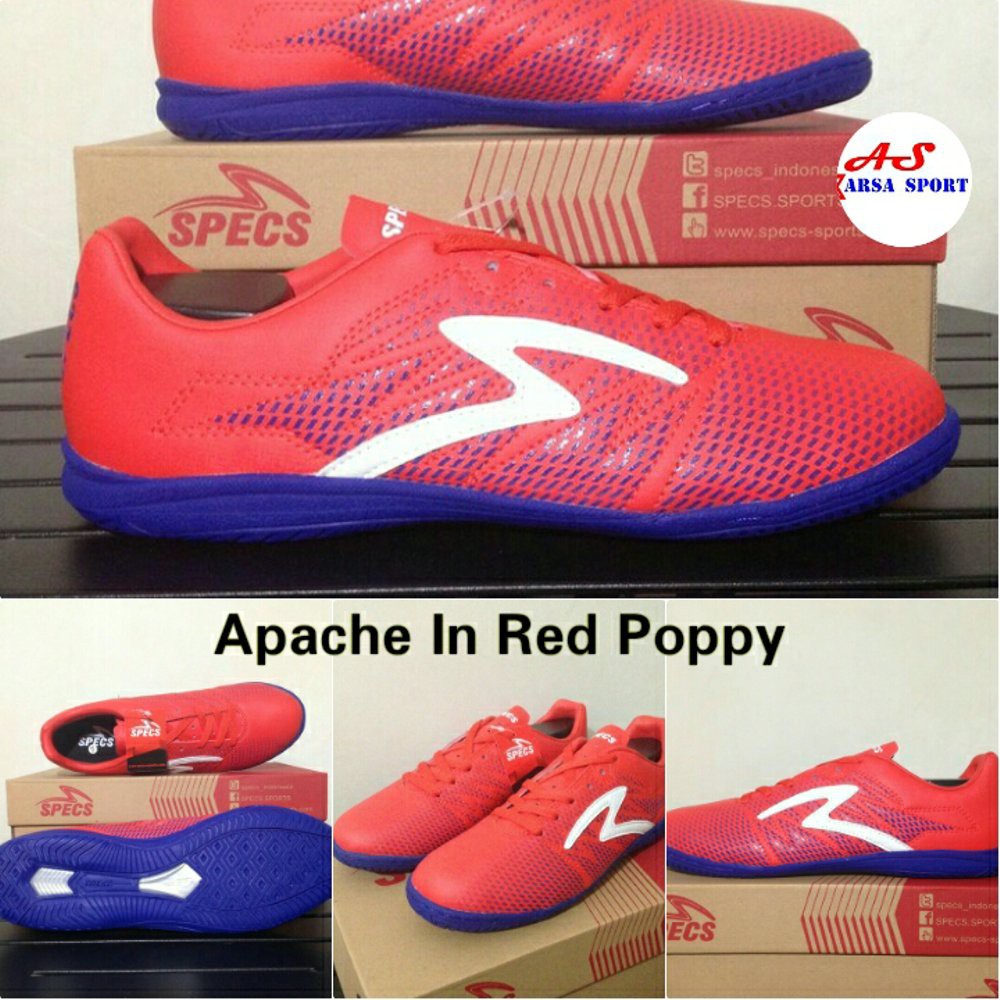 Sepatu Futsal Specs Apache In Red Poppy Futsall