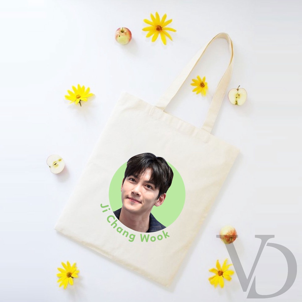 TOTE BAG BAHAN KANVAS KOREAN AKTOR / korean drama TOTE BAG / TAS BELANJA MOTIF KOREA