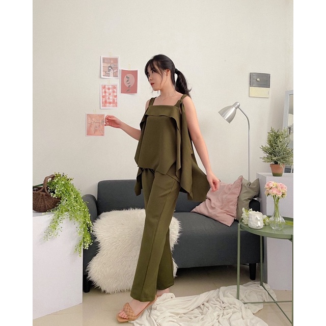 KANON - Ichigo Flowing Top - Blouse Tanktop bahan scuba korean look