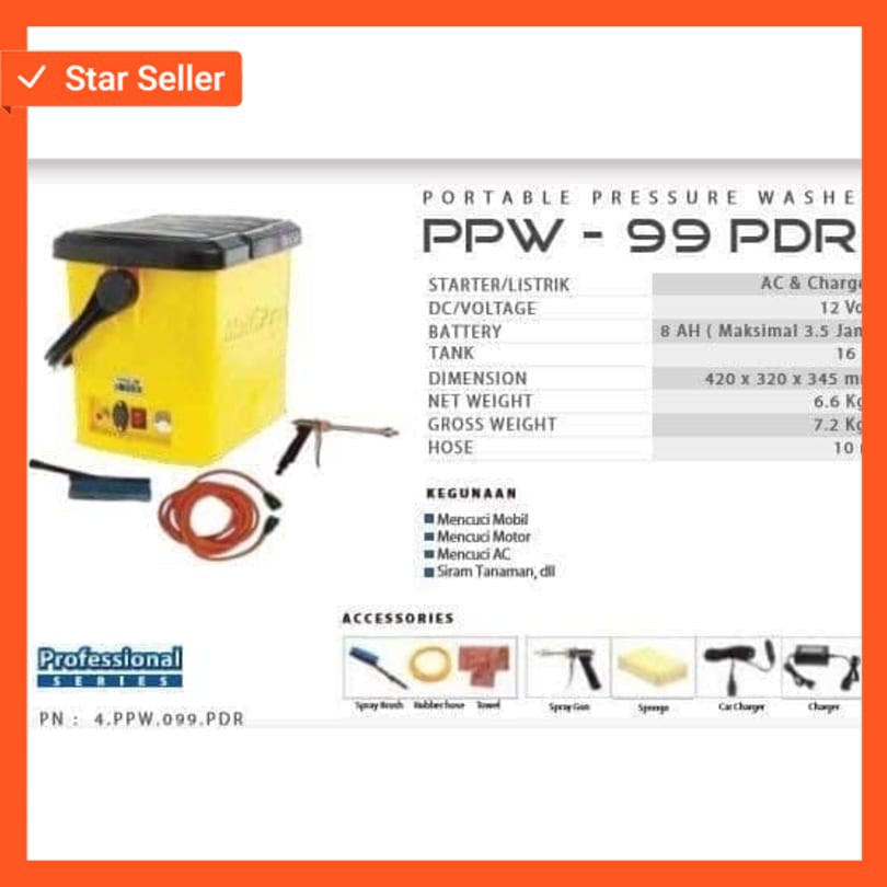 Mesin Cuci AC / Steam AC Portable Multipro PPW-99PDR CROSS457