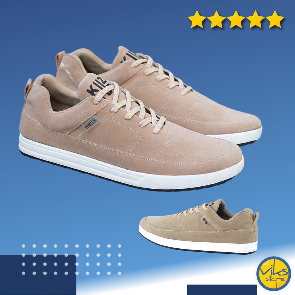 Sepatu Sneakers Pria Cowok Tali Style Casual Distro Kuzatura Original Suede Lokal Premium Elegan