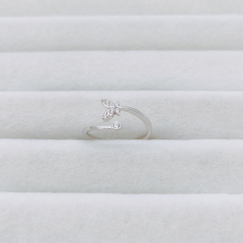 cincin spiral kupu-kupu ASLI SILVER 925