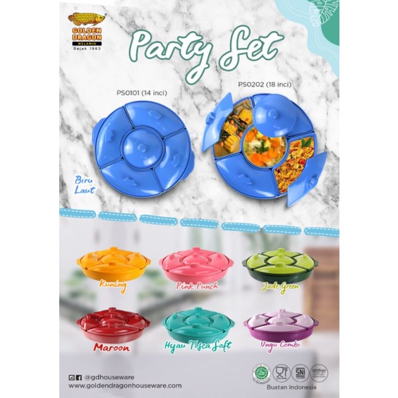 Golden Dragon Melamine Big Party Set - [18 inch]