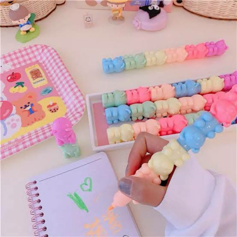 

JOURNALCARE.ID || STABILO SET BERUANG LUCU 5 WARNA HIGHLITER SET