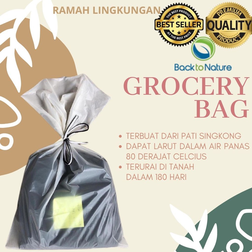 Eco Friendly! Grocery Bag Kantong Plastik Olshop Cassaplast Kantong Singkong Ramah Lingkungan Size S