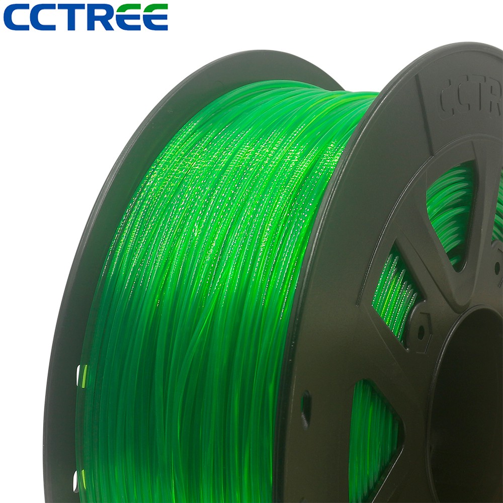 PETG CCTREE 3D PRINTER 1.75mm 1KG Filamen Filament Kualitas TRANSPARAN GREEN