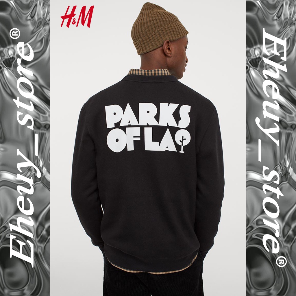 CREWNECK H&amp;M Monalisa Raise Your Game Los Angeles park of lao Crewneck hitam h&amp;m sweater h&amp;m ori