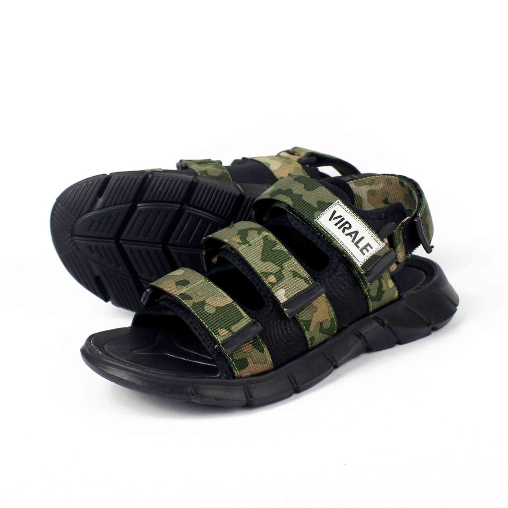 Sandal Slide Pria Model Gunung - Sandal Traveling Kekinian Virale PL-01 ARMY